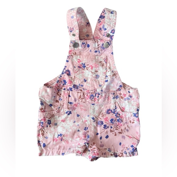 Children’s Place Pink Floral Shortalls | 9-12M - Picture 1 of 3